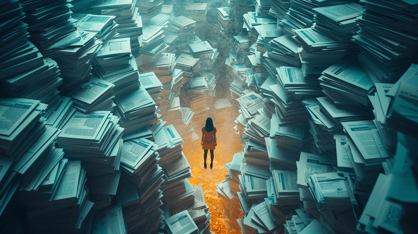 Job seeker navigating resume labyrinth